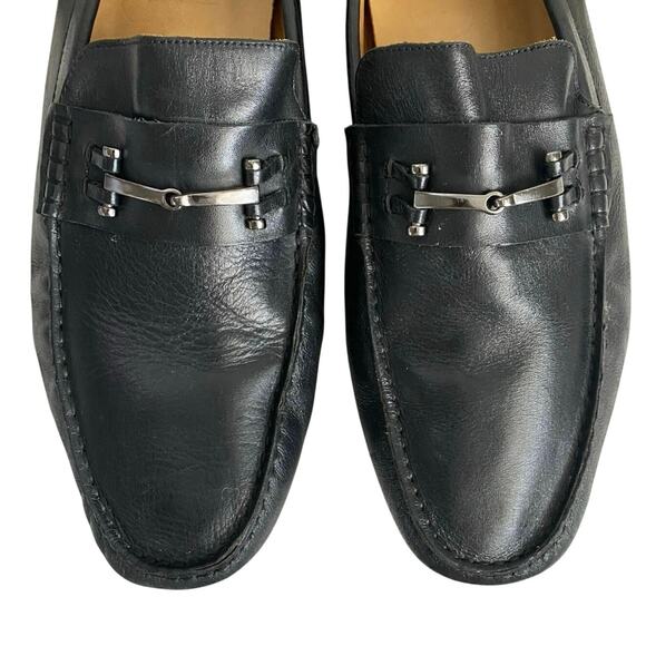 Saks Fifth Avenue Black Label Leather Moc Slip On Driving Loafer SZ 11 Old Money - Picture 6 of 11